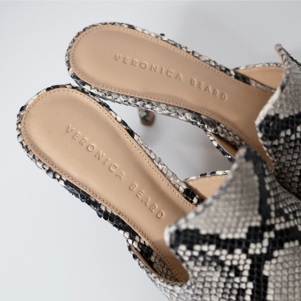 Veronica Beard Pearla Mules Python Snake Embossed… - image 7